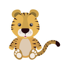 cute little tiger animal character