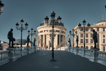 image of Skopje Macedonia at sunset