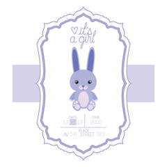 cute little rabbit in its a boy card