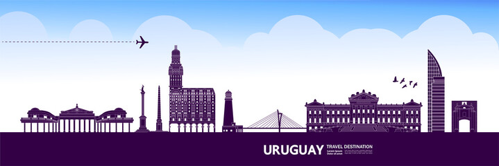 Uruguay travel destination grand vector illustration.