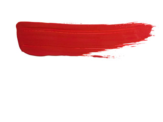 red paint brush isolated on white background