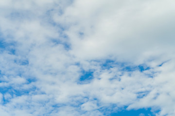 Blue sky with white clouds.