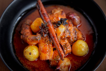 Spicy fish curry in Thai cuisine