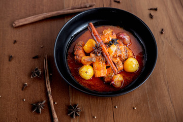 Spicy fish curry in Thai cuisine