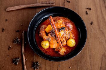Spicy fish curry in Thai cuisine