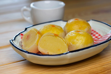 chinese mooncake on plate