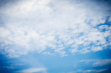 Blue sky with white clouds.