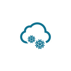 Snow cloud icon - From forecast, Climate and Meteorology snow fall vector icon. simple element illustration. Weather concept. Can be used for web and mobile.