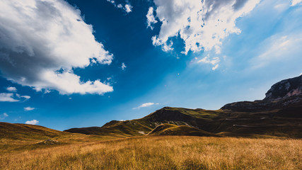 clouds over mountains