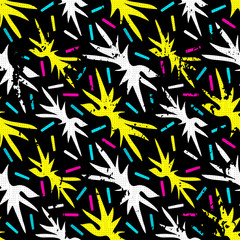 grunge colored graffiti seamless pattern vector illustration