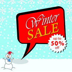 winter sale banner, vector illustration.editable text