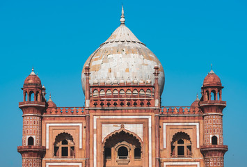 Close up of exterior of a historical monument. Safdarjung Tomb situated in Delhi, India.