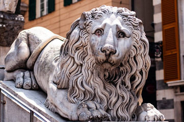 lion statue in Genova 