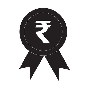Ribbon of Rupee icon award, Cryptocurrency symbol
