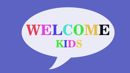 Greeting kids colorful banner
