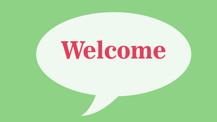 Welcome signboard illustration. Welcome text banner