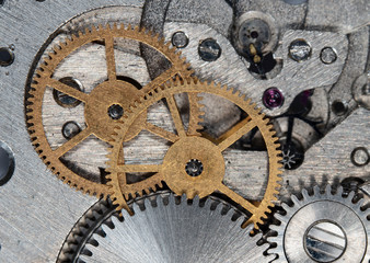 clockwork vintage mechanical watch, high resolution and detail