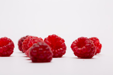 raspberries isolated on white background