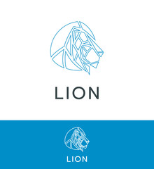 Lion head, modern polygonal logo for the company