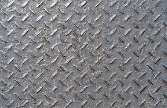 painted metal texture.corrugated metal.Used checkered steel plates background
