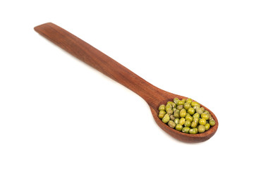 Mung beans in spoon