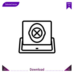 wrong icon vector . Best modern, simple, isolated, application , logo, flat icon for website design or mobile applications, UI / UX design vector format