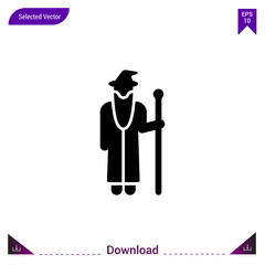 wizard icon vector . Best modern, simple, isolated, fairy-tales , logo, flat icon for website design or mobile applications, UI / UX design vector format