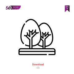 Outline Black trees  icon vector isolated on white background. city-park icons . Graphic design, mobile application, logo, user interface. EPS 10 format vector