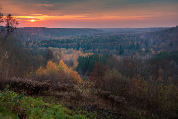 sunset in the mountains