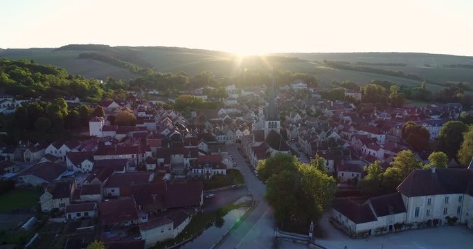France, Champagne Ardenne, Aube department, Village of Les Riceys, listed as World Heritage by UNESCO, Aerial view,