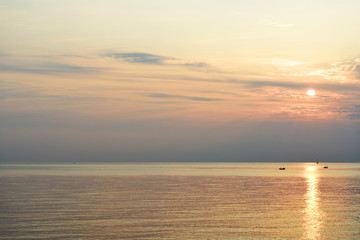 Beautiful seascape in the early morning near the coast of Sicily, Italy