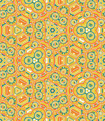 Kaleidoscope seamless pattern. Colored abstraction on white background. Useful as design element for texture and artistic compositions.