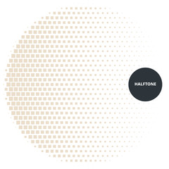 Abstract halftone design element, on white background