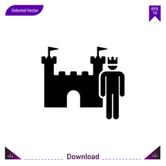 king icon vector . Best modern, simple, isolated, fairy-tales , logo, flat icon for website design or mobile applications, UI / UX design vector format