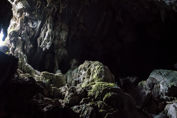 Fototapeta na wymiar Inside the Pukham or Poukham cave in Vang Vieng, Laos