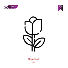 Outline Black flower icon. flower  icon vector isolated on white background. city-park icons . Graphic design, mobile application, logo, user interface. EPS 10 format vector