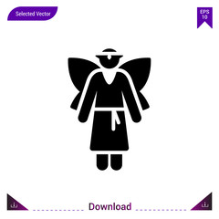 fairy  icon vector . Best modern, simple, isolated, fairy-tales , logo, flat icon for website design or mobile applications, UI / UX design vector format