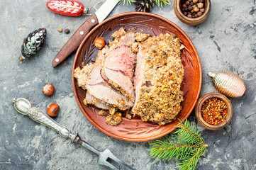 Roasted beef for Christmas