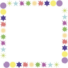 sparkling silver stars frame or border background, christmas lights confetti square lines. magic shining Flying stars glitter cosmic backdrop, sparkle vector border.