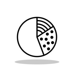 Pie chart icon in flat style. Chart / Analysis symbol for your web site design, logo, app, UI Vector EPS 10.