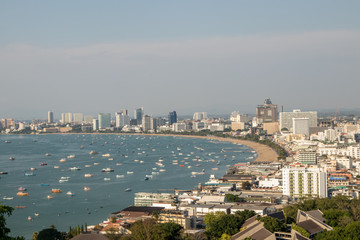 Top view of Pattaya city, Thailand. Panoramic view of Pattaya