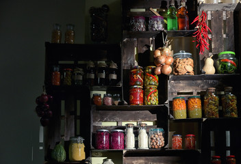 Jars With Pickled Vegetables - obrazy, fototapety, plakaty