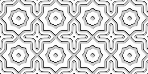 Abstract Geometric 3D white background. Seamless pattern. Rendering illustration.