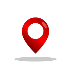 Map pin icon in flat style. 3D style pin symbol for your web site design, logo, app, UI Vector EPS 10.