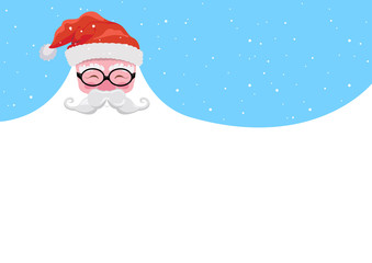Christmas Background Happy Santa with a Beard - Abstract Illustration for Poster, Leaflet, Flyer, Greeting Card, Market Offer and etc., Vector