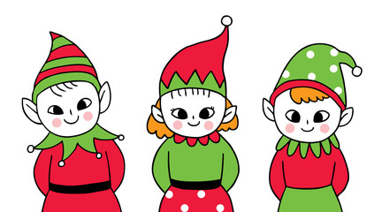Cartoon cute Christmas, Elf vector.