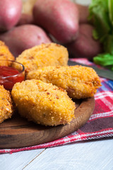 Homemade croquettes of jamon ham