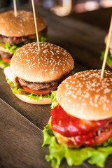 big hamburger on white background