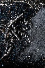 Metal shavings close up photo