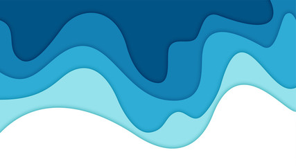 3D abstract background and paper cut shapes, vector illustration